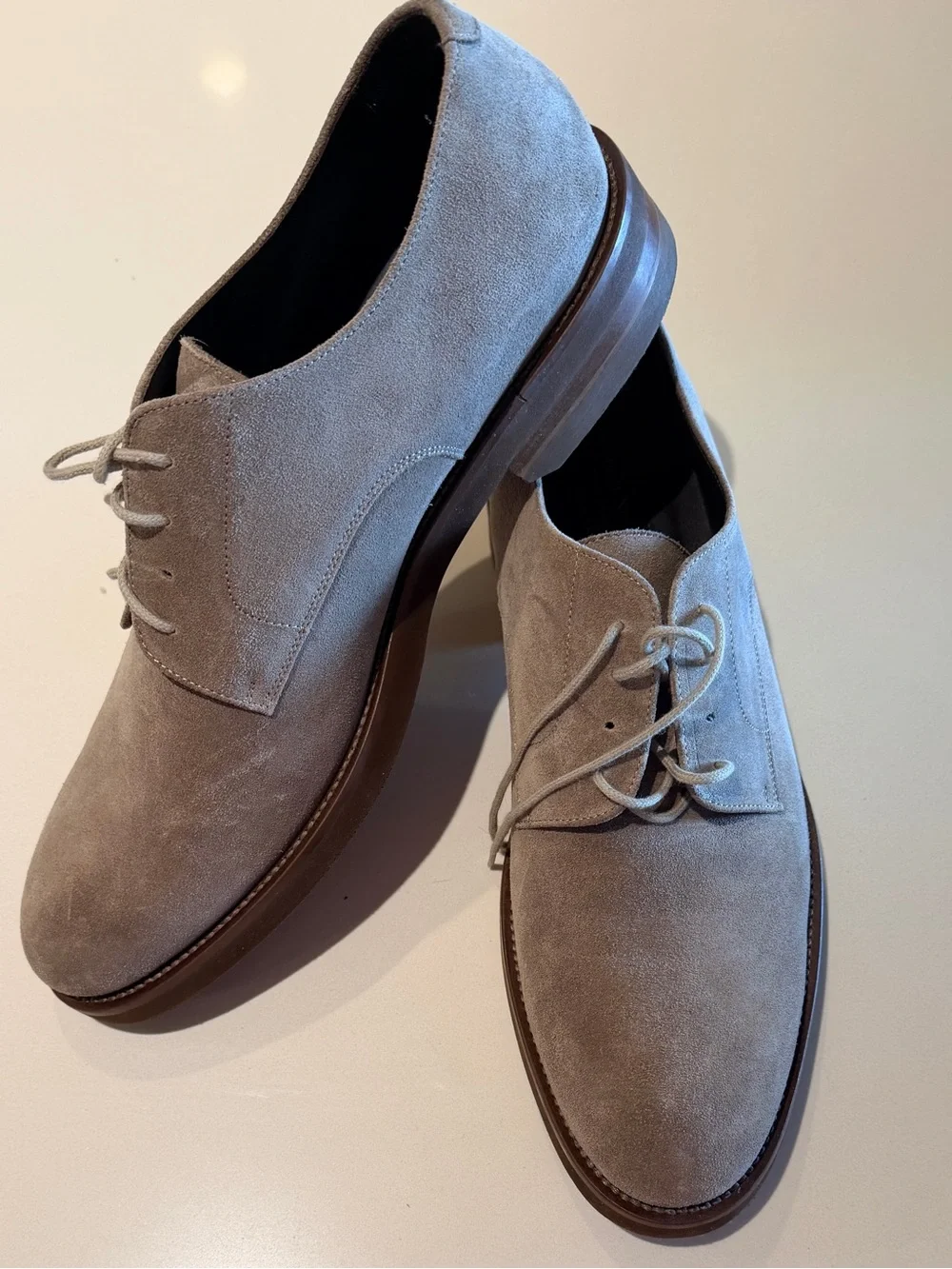 To Boot New York Adam Derrick Beige Suede Oxford Lace-Up Shoes NEW made in Italy